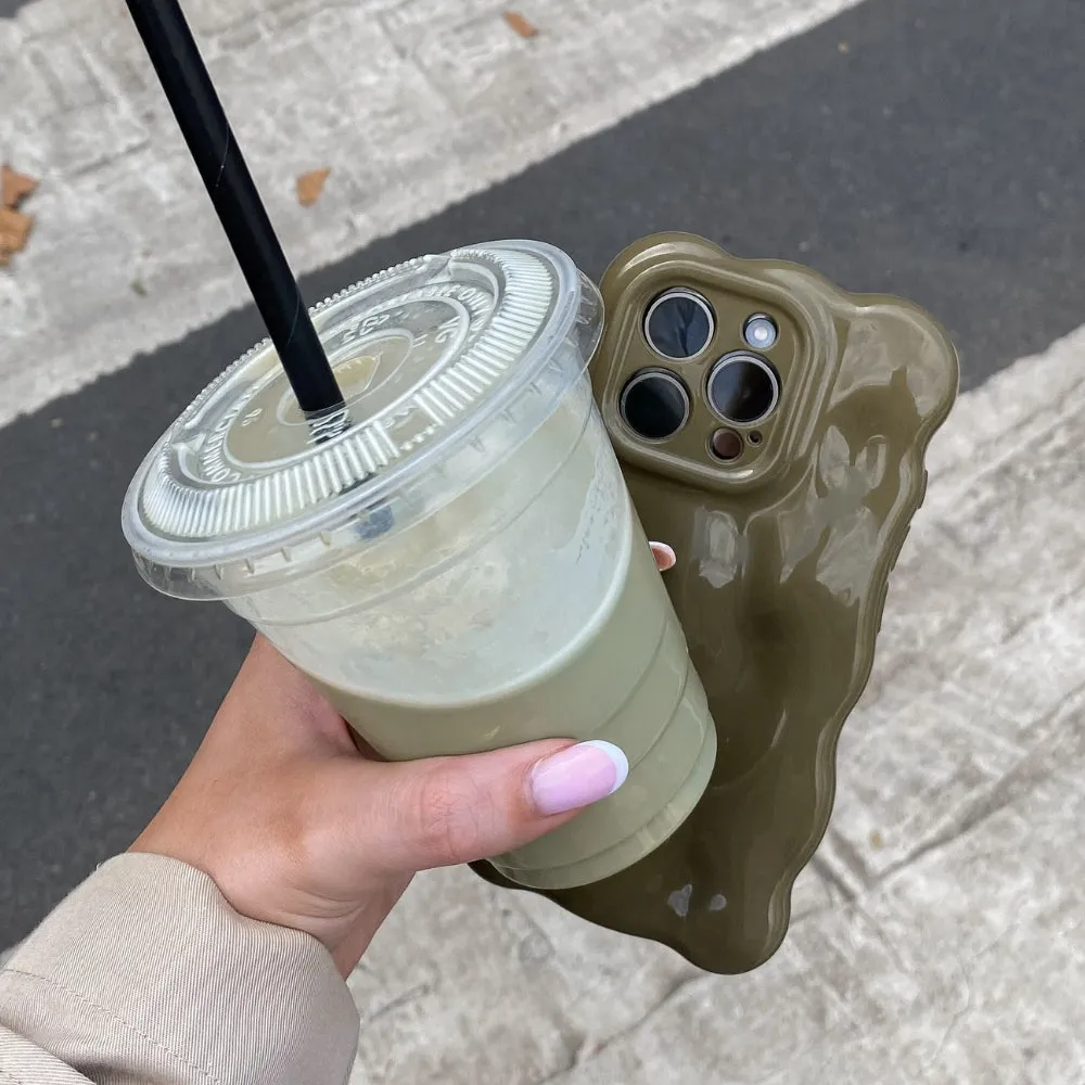 Office use Minimal Build Texture 3D Bubble Phone Case - Pistachio