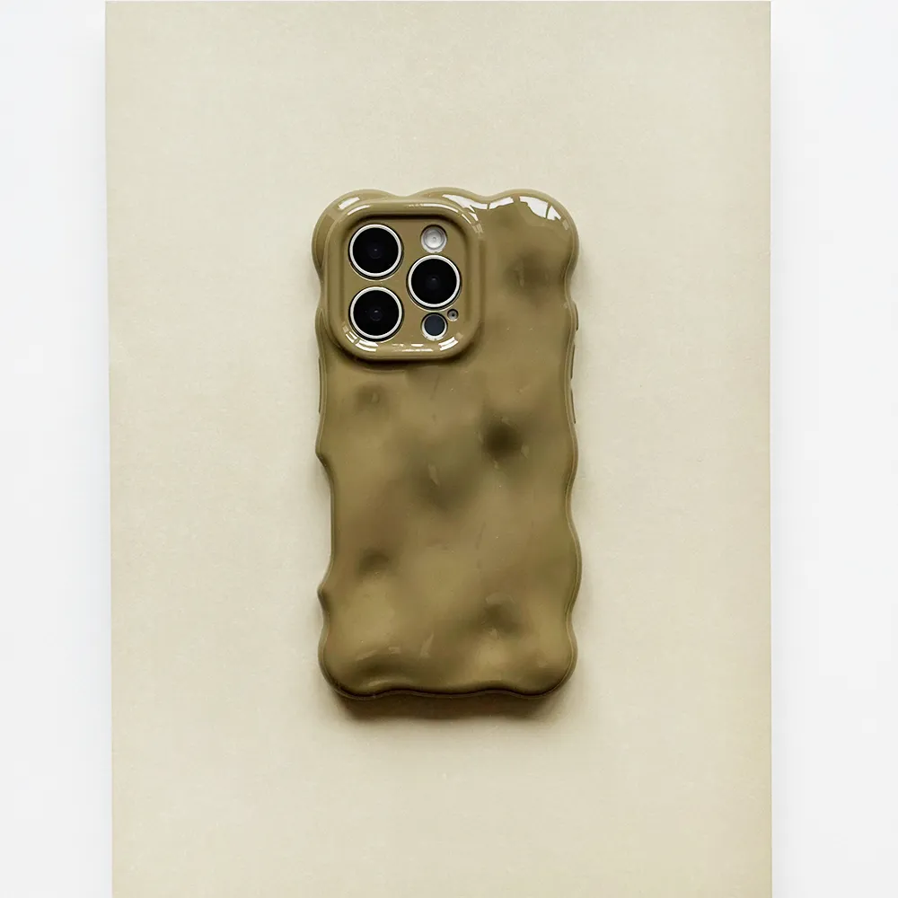 3D Bubble Phone Case - Pistachio Polished Texture Design Protective Build Texture