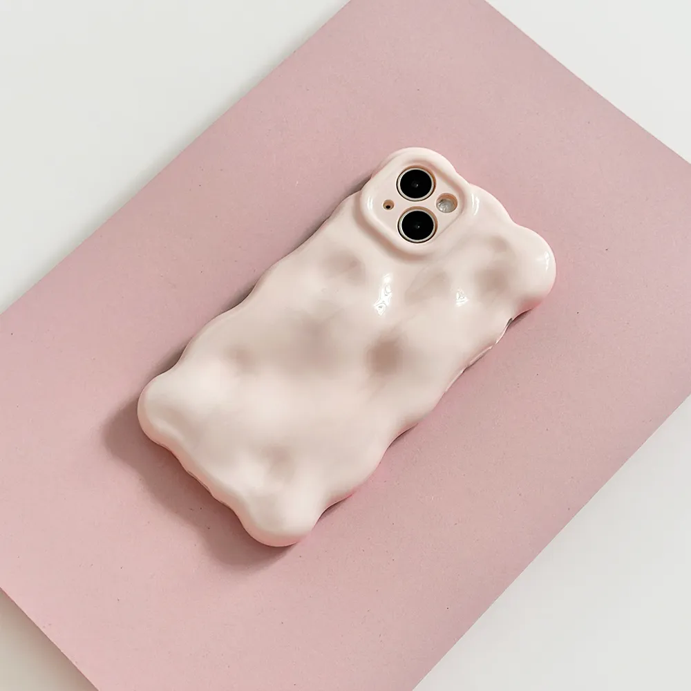 3D Bubble Phone Case - Powder Pink Subtle design