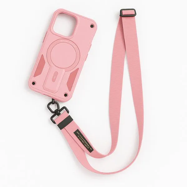 MagSafe Crossbody Strap Case with Stand for iPhone ?C Long Adjustable Lanyard, Hands-Free Refined Finish