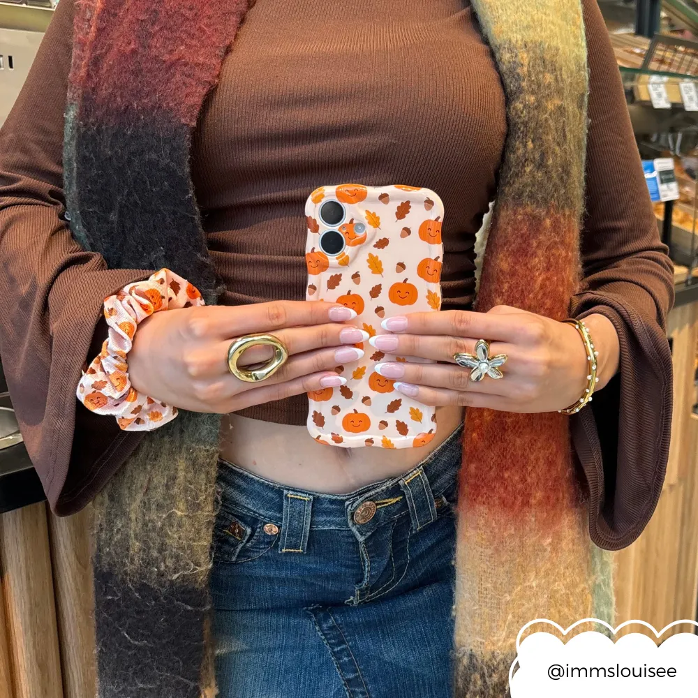 Wavy Phone Case - Cute Pumpkins Premium Build Layer