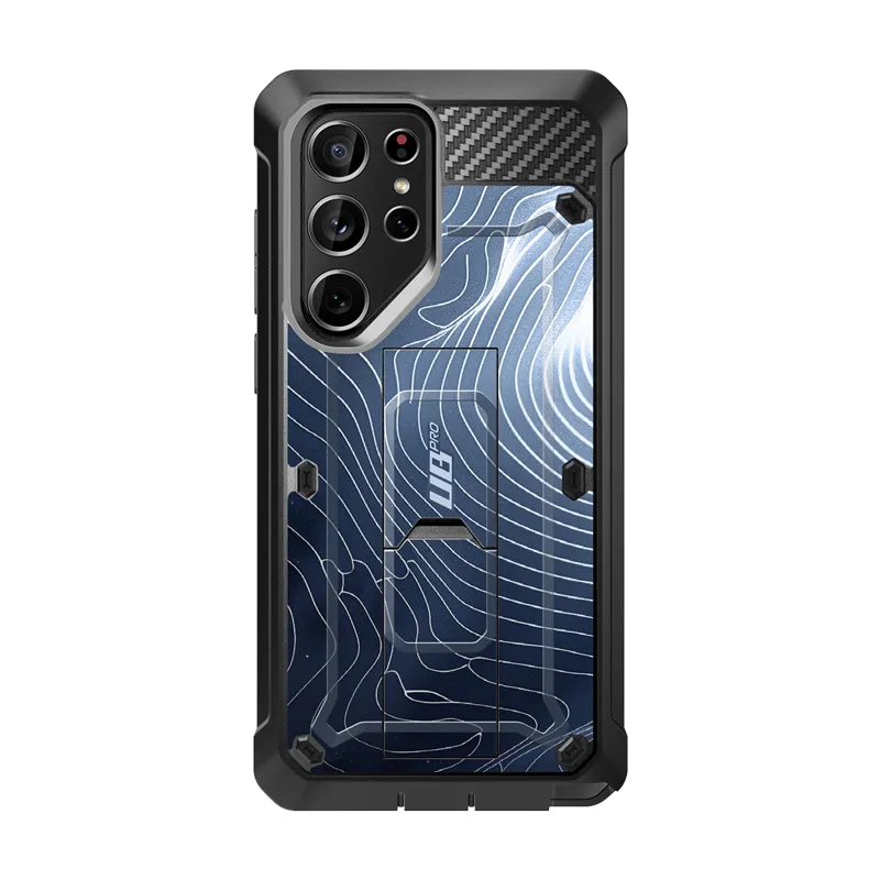 Soft Feel Rugged Design Galaxy S24 Ultra Unicorn Beetle PRO Rugged Case-Blue Ripple