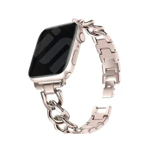 Trendy Comfort Apple Watch Steel Chain Strap (Starlight)