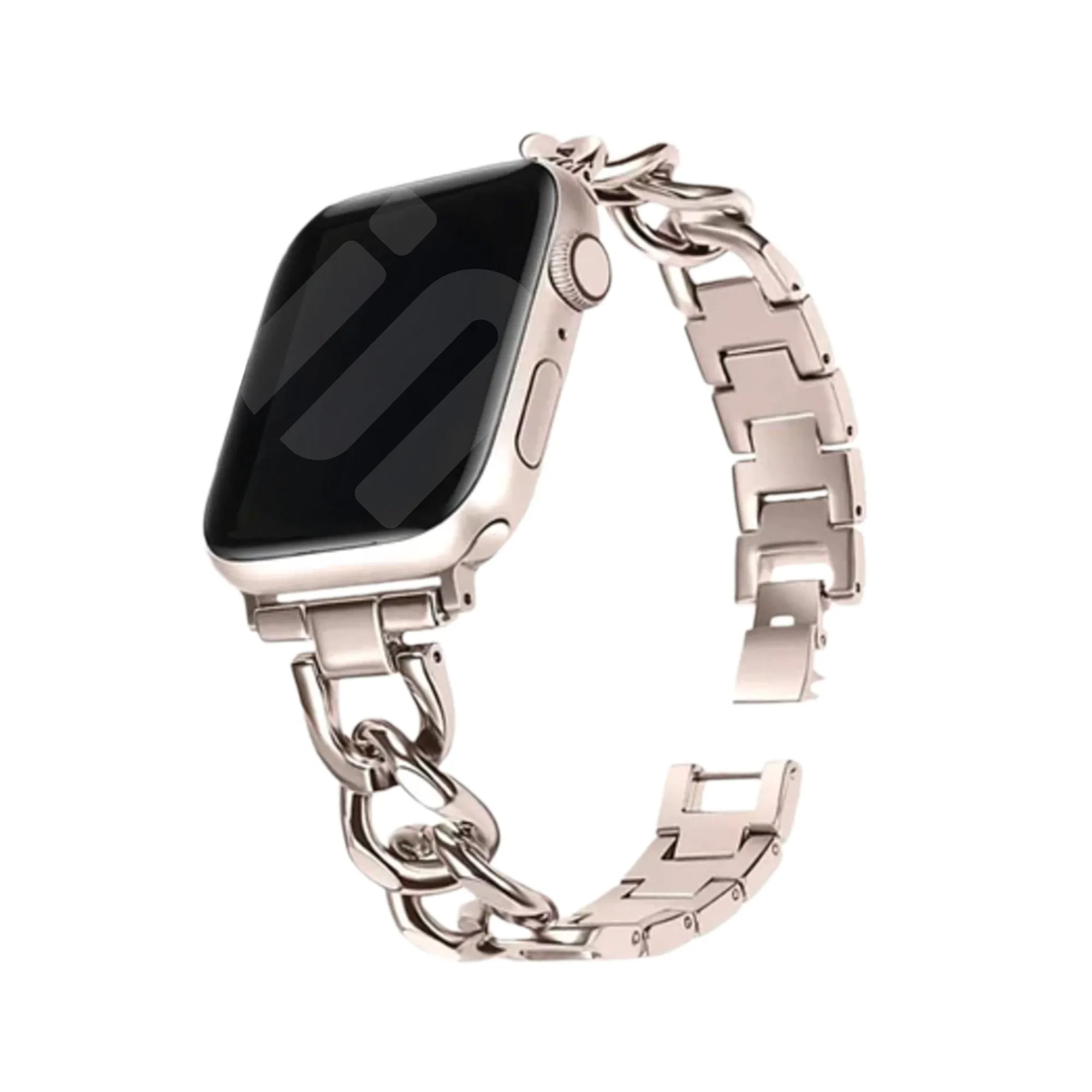 Trendy Comfort Apple Watch Steel Chain Strap (Starlight)