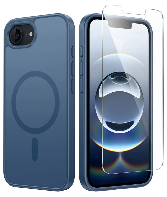 Flexible Grip Texture Sleek Detail FNTCASE for iPhone SE 4/ SE 2025/ 16E Phone Case: Magnetic Matte Textured Shockproof Military Grade Drop Protection Cell Phone Cover