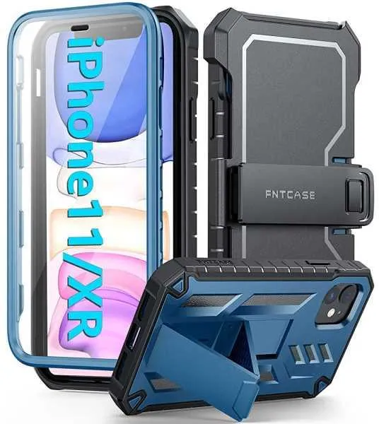iPhone 11 iPhone XR Case Drop Protection Rugged with Belt-Clip Holster & Kickstand Enhanced Durability Sporty Appeal