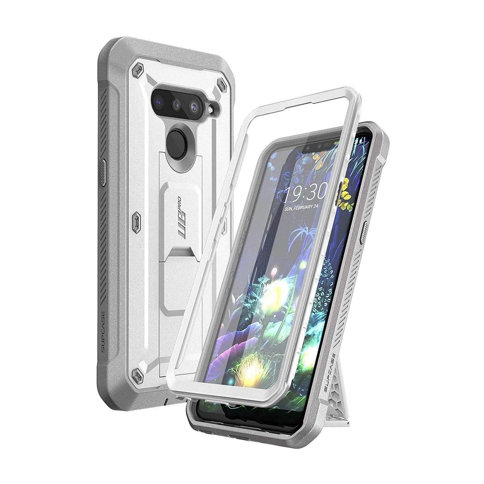 LG V50 ThinQ Unicorn Beetle Pro Full-Body Holster Case-White Modern Detail Travel Essential