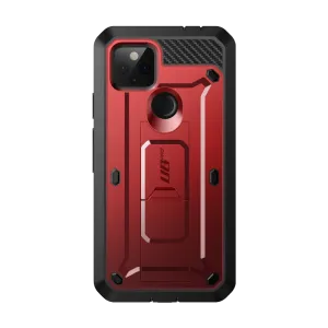 Google Pixel 5a 5G (2021) Unicorn Beetle PRO Rugged Holster Case-Metallic Red Flexible Design