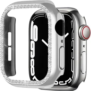 Ultra Armor Shell Apple Watch 7 Diamond PC Hard Case 41mm (Silver)
