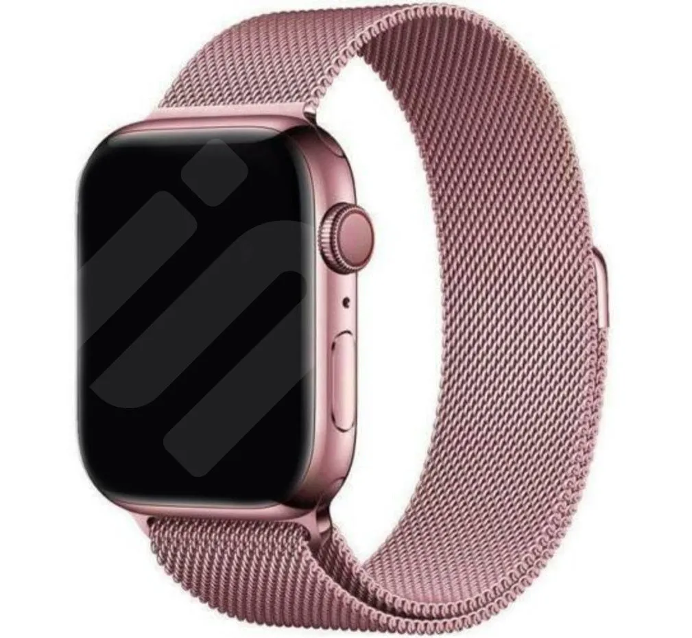 All Day Comfort Luxury Minimal Style Apple Watch Milanese Strap (Pink)