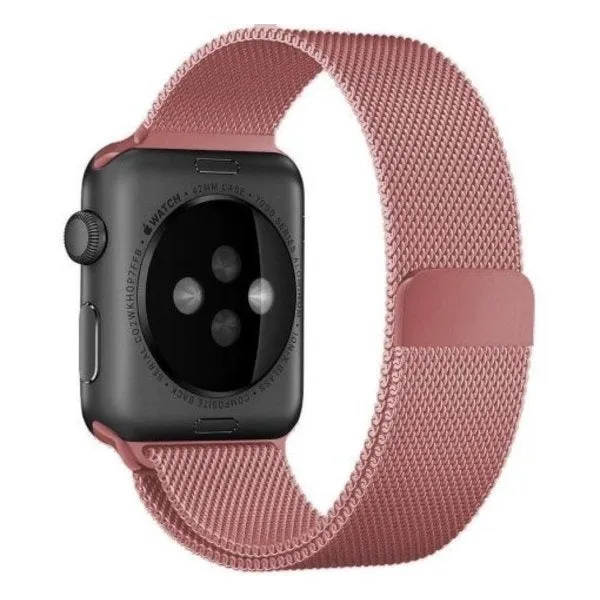 Silicone material Elegant feature Apple Watch Milanese Strap (Pink)