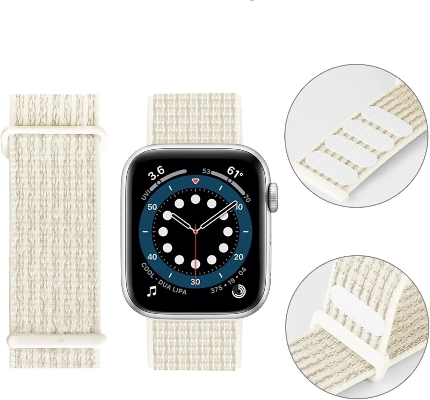 Versatile Use Premium Texture Apple Watch Nylon Loop Strap (Starlight)