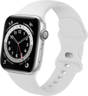 Apple Watch Silicone Strap Classic (White) Breathable Fit Professional Appearance
