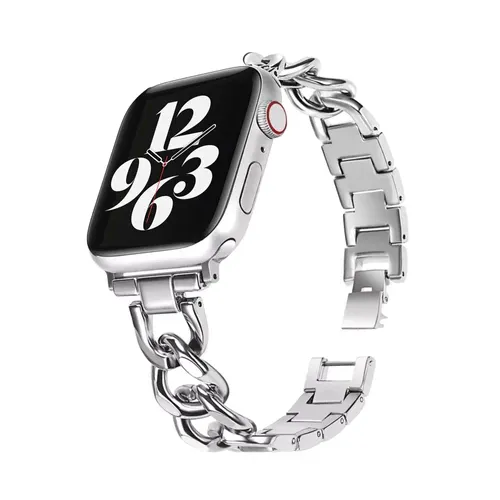 Apple Watch Steel Chain Strap (Silver) Premium Strength Design