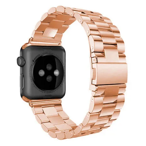 Rugged Modern Design Apple Watch Steel Strap (Rose Gold)