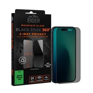 Blue Light Defense Eiger Mountain Black Privacy EDGE 360 Screen Protector GRS for Apple iPhone Air