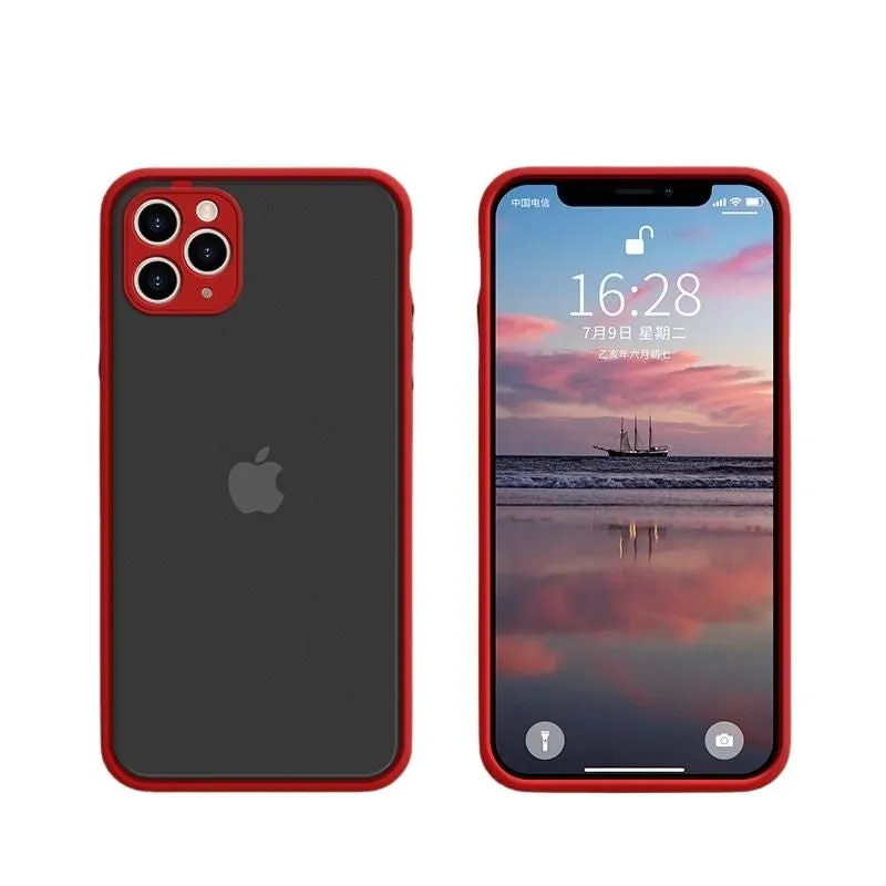 Rugged Feel Matte Edge Awesome Colour Frame Phone Case For iPhone