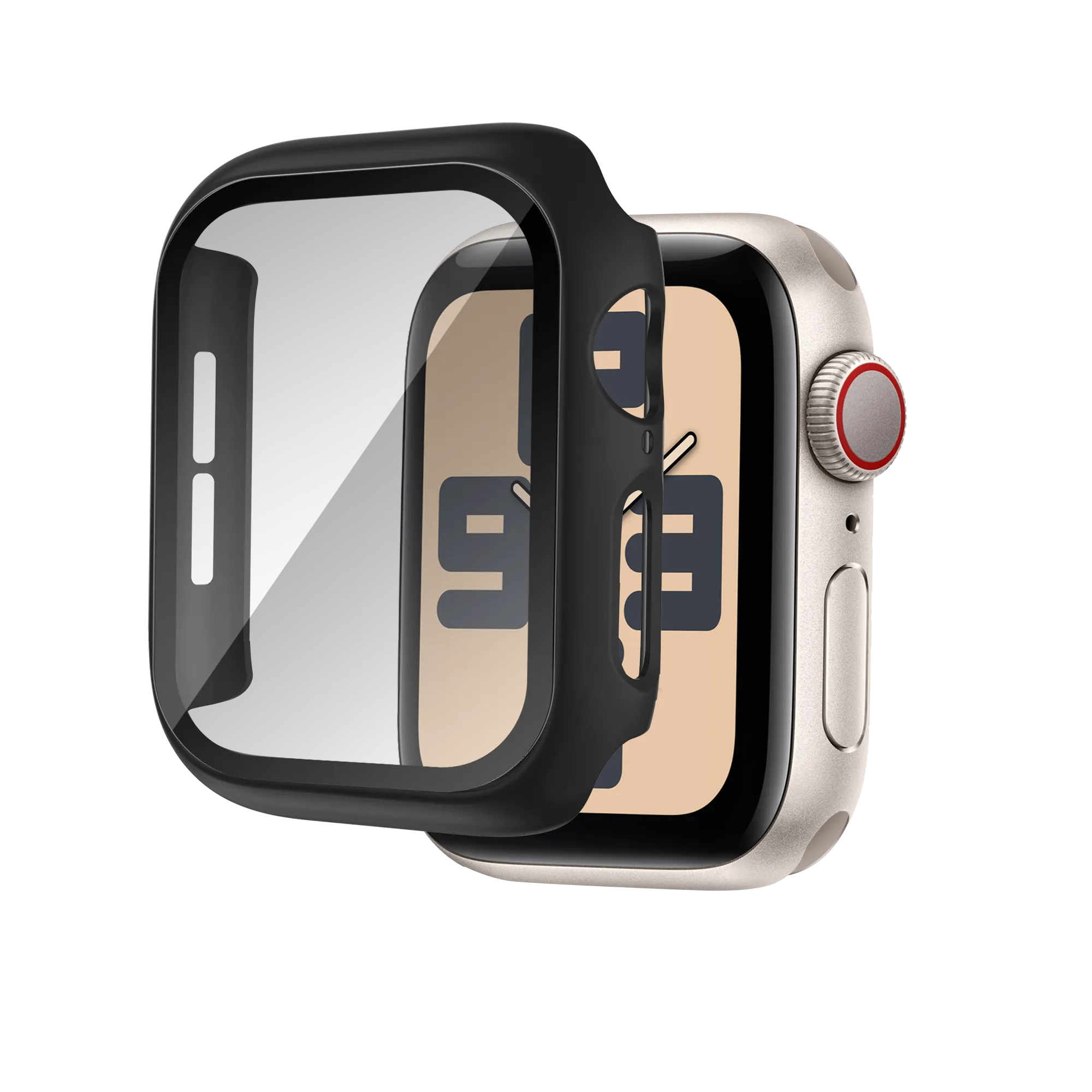 Bandz Apple Watch 10 - 42mm PC Case with Glass (Black) Corner Bumper