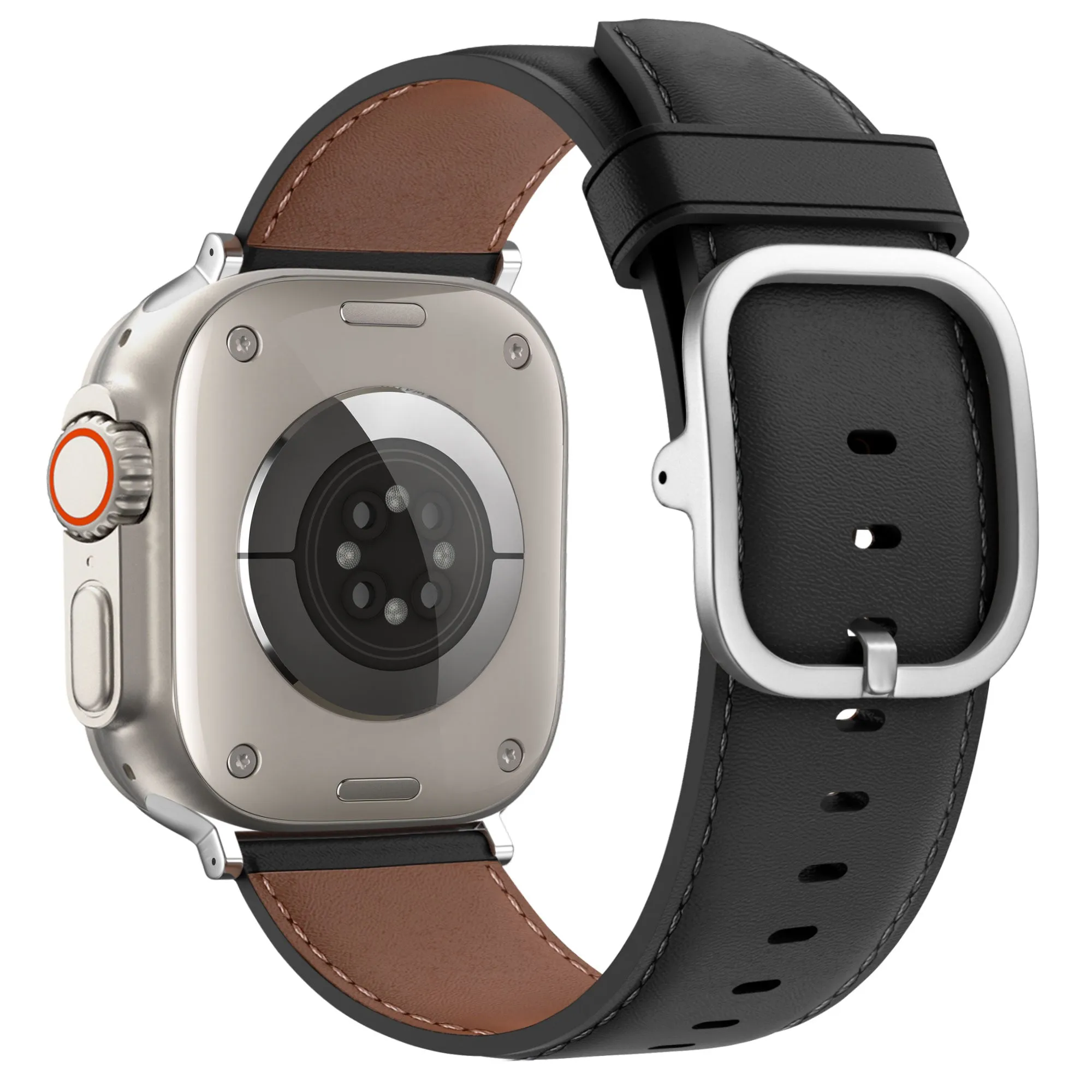 Premium Durability Bandz Apple Watch Leather Strap 'Classic' (Black)