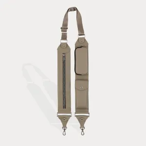 Phone Safety Strap Soft Touch Band Billie Crossbody Utility Strap-Only - Greige/Silver