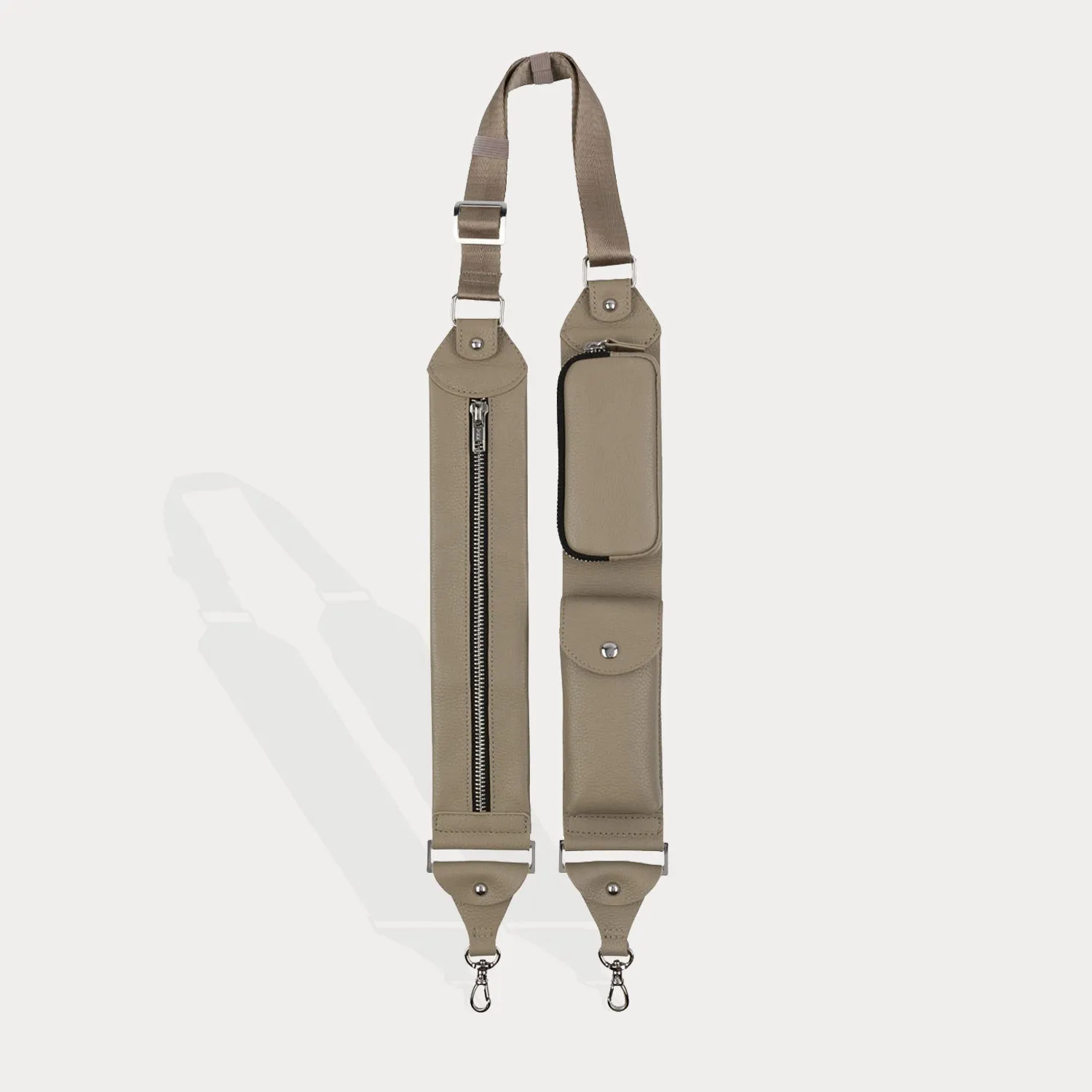 Phone Safety Strap Soft Touch Band Billie Crossbody Utility Strap-Only - Greige/Silver