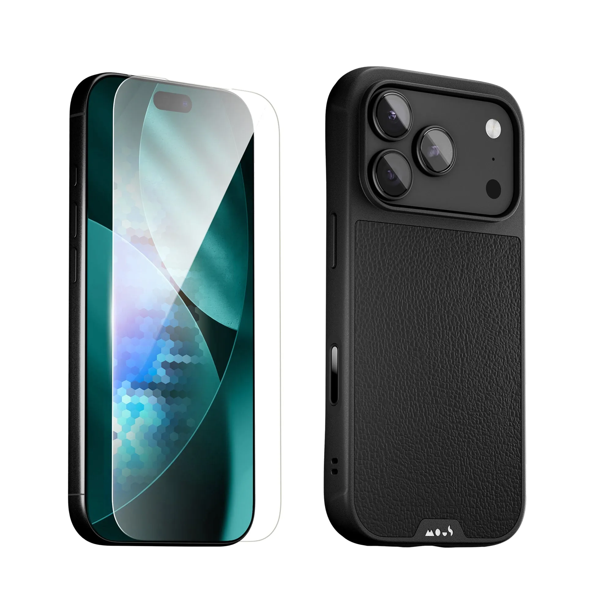 Black Leather Protective Case and Screen Protector - iPhone Protection Kit kids safe screen protector