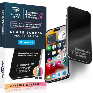 iPhone 15 Tempered Glass Screen Protector Benefitting The American Cancer Society [2-Pack] Screen Shield Max Pro