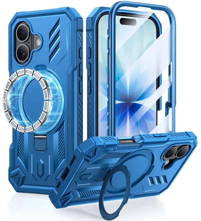 Fashion Accent Soft Grip Layer FNTCASE for iPhone 17 Case with Ring Holder Magnetic Kickstand Military Grade Shockproof Protective Rugged Cell Phone Cover