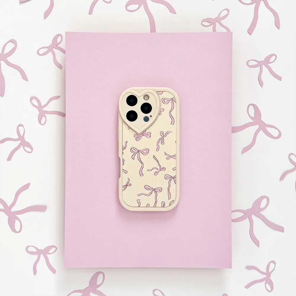 Premium Craft Gloss Layer Finish Bowtifully Ribbed Heart Camera Phone Case