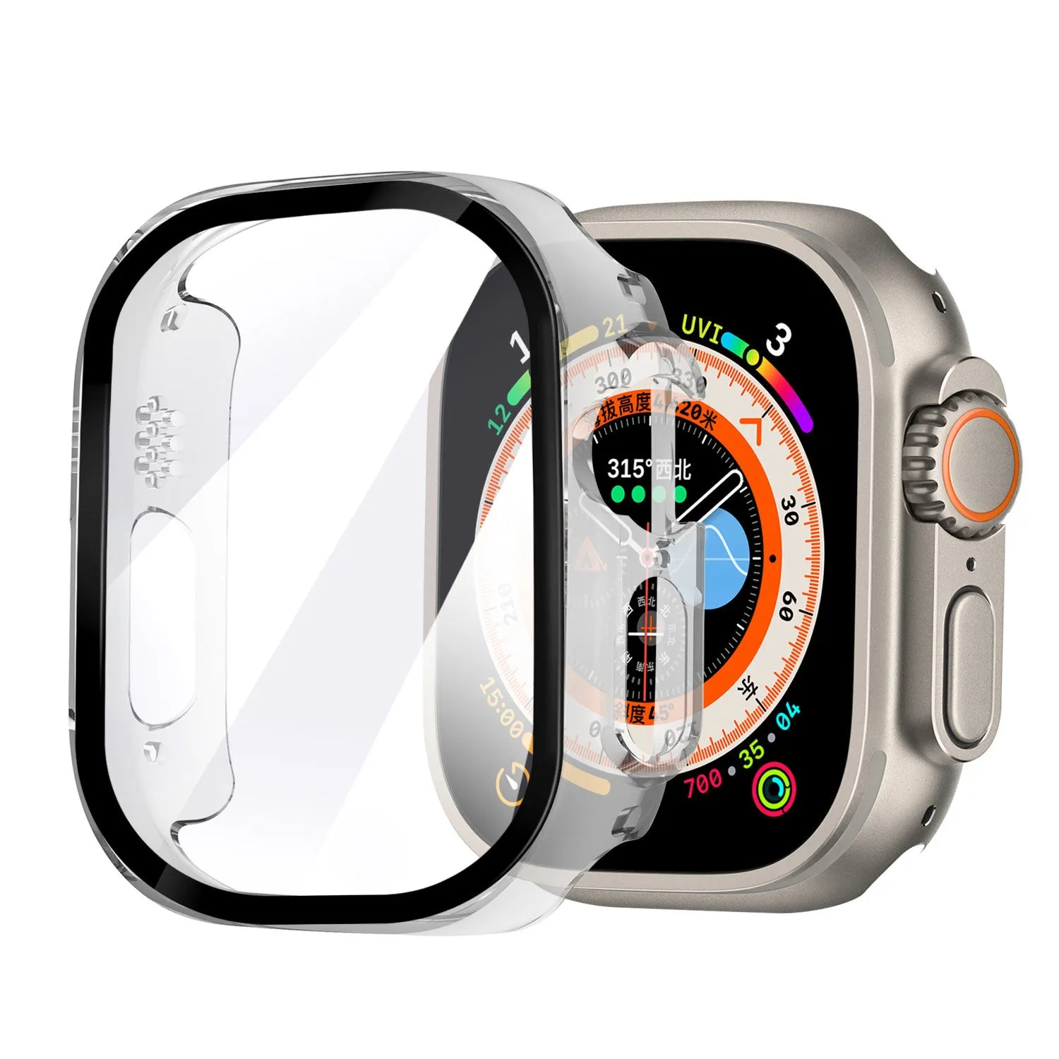 Frame Armor Ultra Protective Armor Apple Watch Ultra Hard Case with Glass (Transparent)