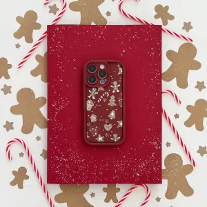 Portable Shield Burgundy?Christmas Phone Case