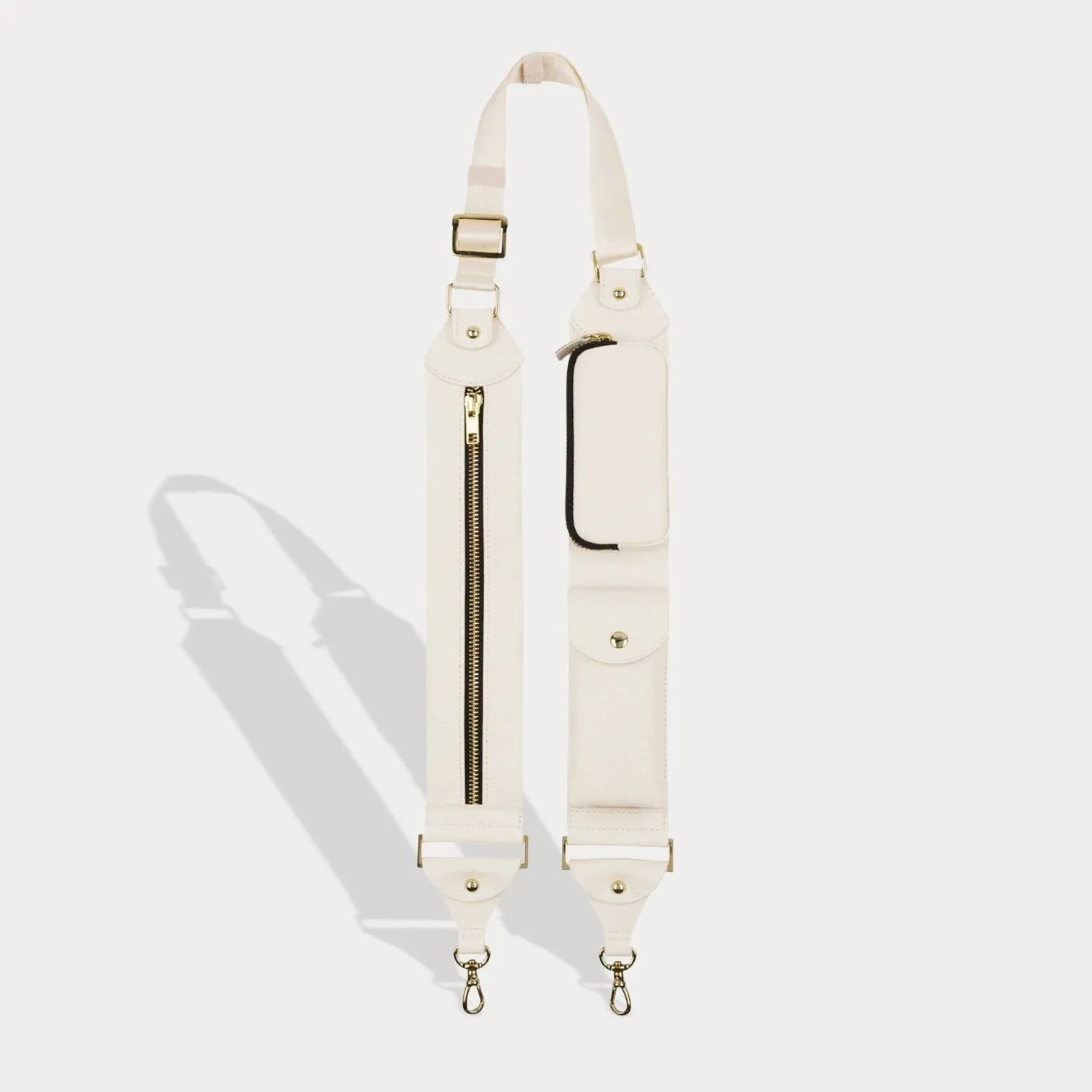 Billie Crossbody Utility Strap-Only - Ivory/Gold Branded Strap