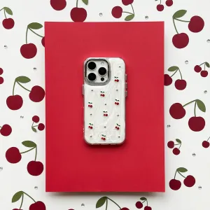 Cherry Pearl Phone Case Rugged Edge Texture TPU Material