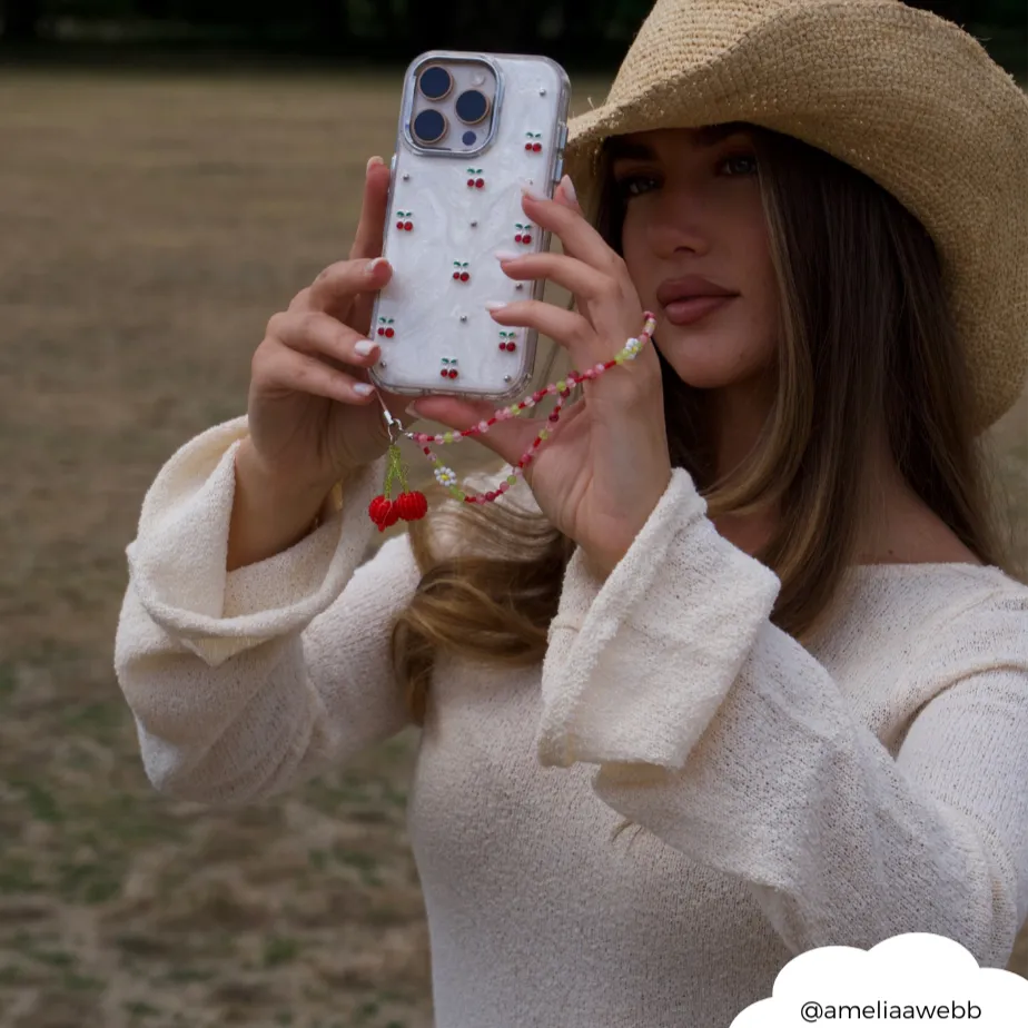 Rugged Texture Design Casual Texture Cherry Pearl Phone Case