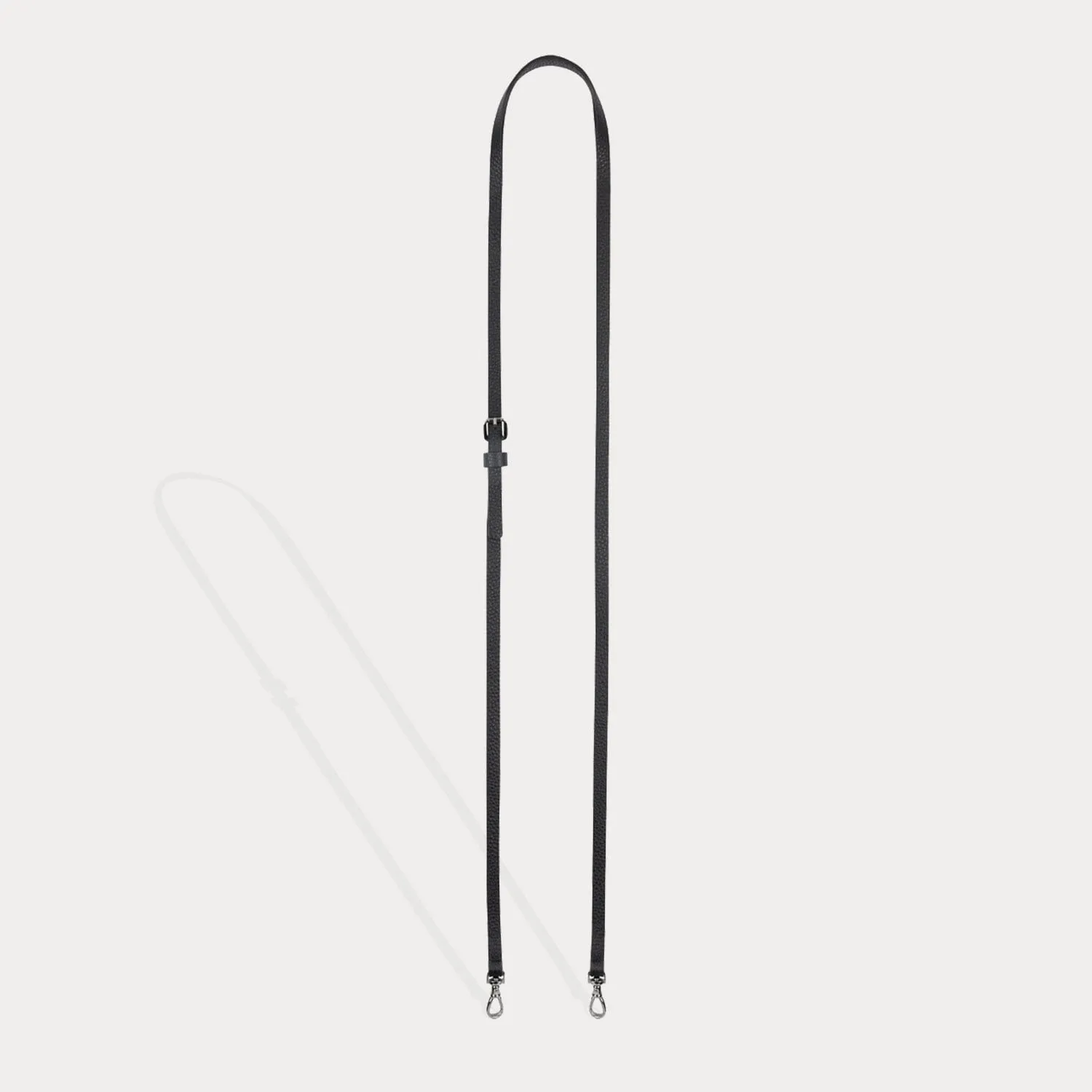 Over Chest Emma Pebble Leather Adjustable Strap - Black/Pewter