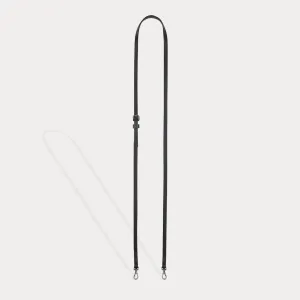 Over Chest Emma Pebble Leather Adjustable Strap - Black/Pewter