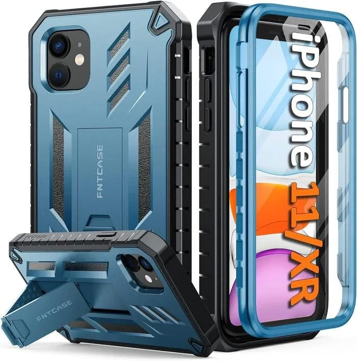 iPhone 11 iPhone XR Case with Kickstand Shockproof Military Grade Protective Cover Tough Exterior