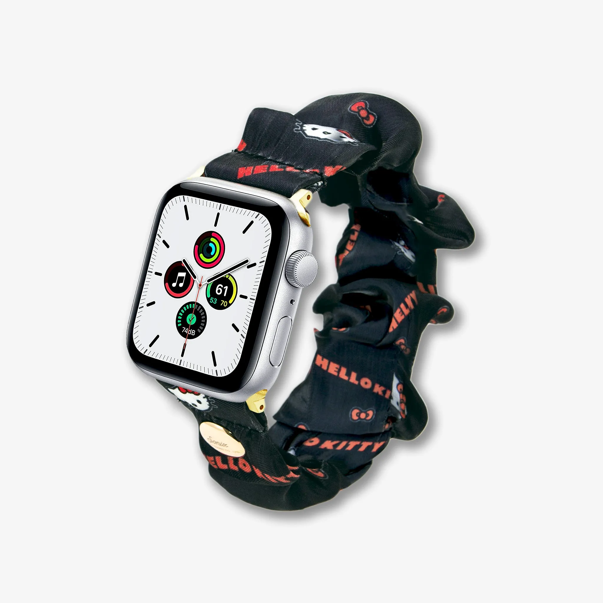 Rugged Build Design Classic Hello Kitty? Black Scrunchie Apple Watch? Band