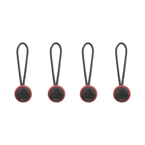 Flexible Gear Running Lanyard Peak Design Anchor Connector 4-Pack - Red/Black