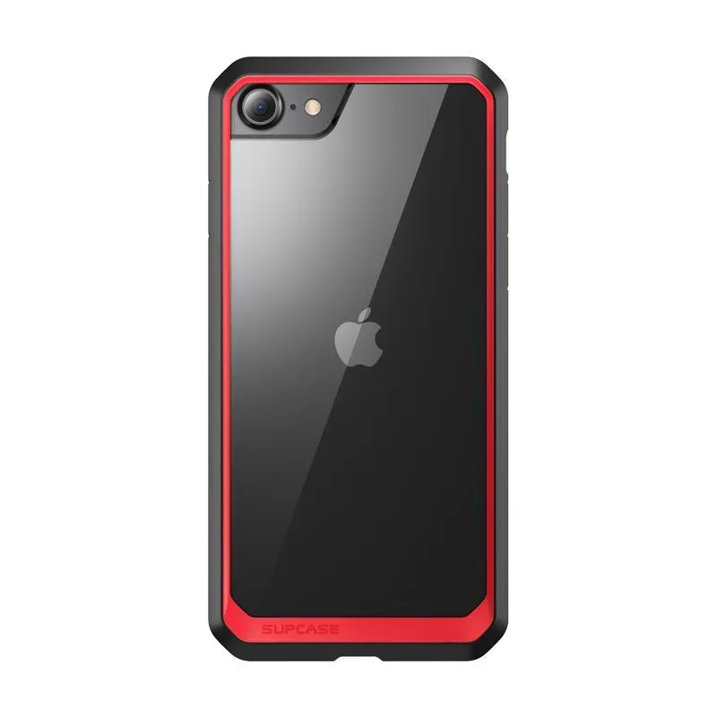 Stylish Finish iPhone SE Unicorn Beetle Clear Hybrid Protective Bumper Case-Red