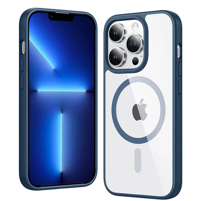 FNTCASE for iPhone 13 Pro Max Case: Clear Anti Yellowing Magnetic Military Grade Drop Protection Cell Phone Cover - Rugged Shockproof Protective Bumper Transparent Drop Shield Button Cover