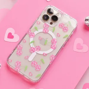 Transparent Look Compact Build Clear MagSafe? Phone Case - Disco Cherries