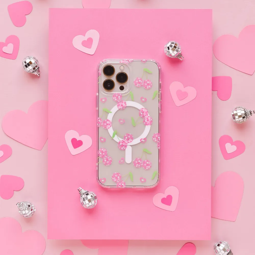 Clear MagSafe? Phone Case - Disco Cherries Creative Accent