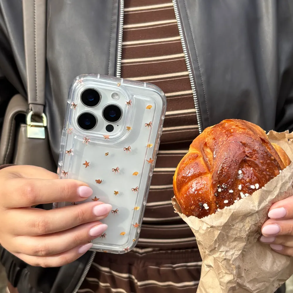 Clear Phone Case - Autumn Bow Vivid colors Affordable option