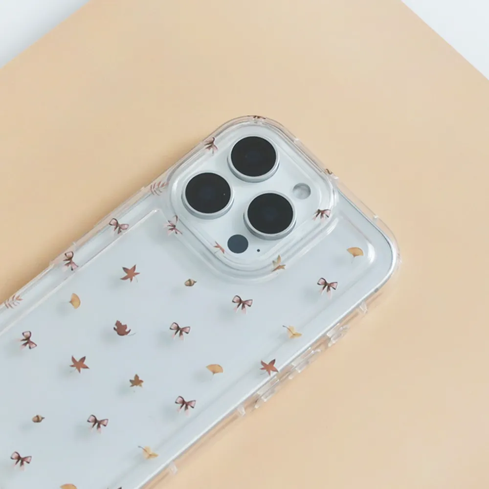 Gloss Touch Clear Phone Case - Autumn Bow