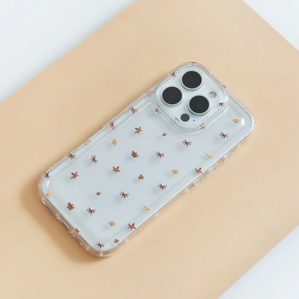 Edge Reinforced Clear Phone Case - Autumn Bow