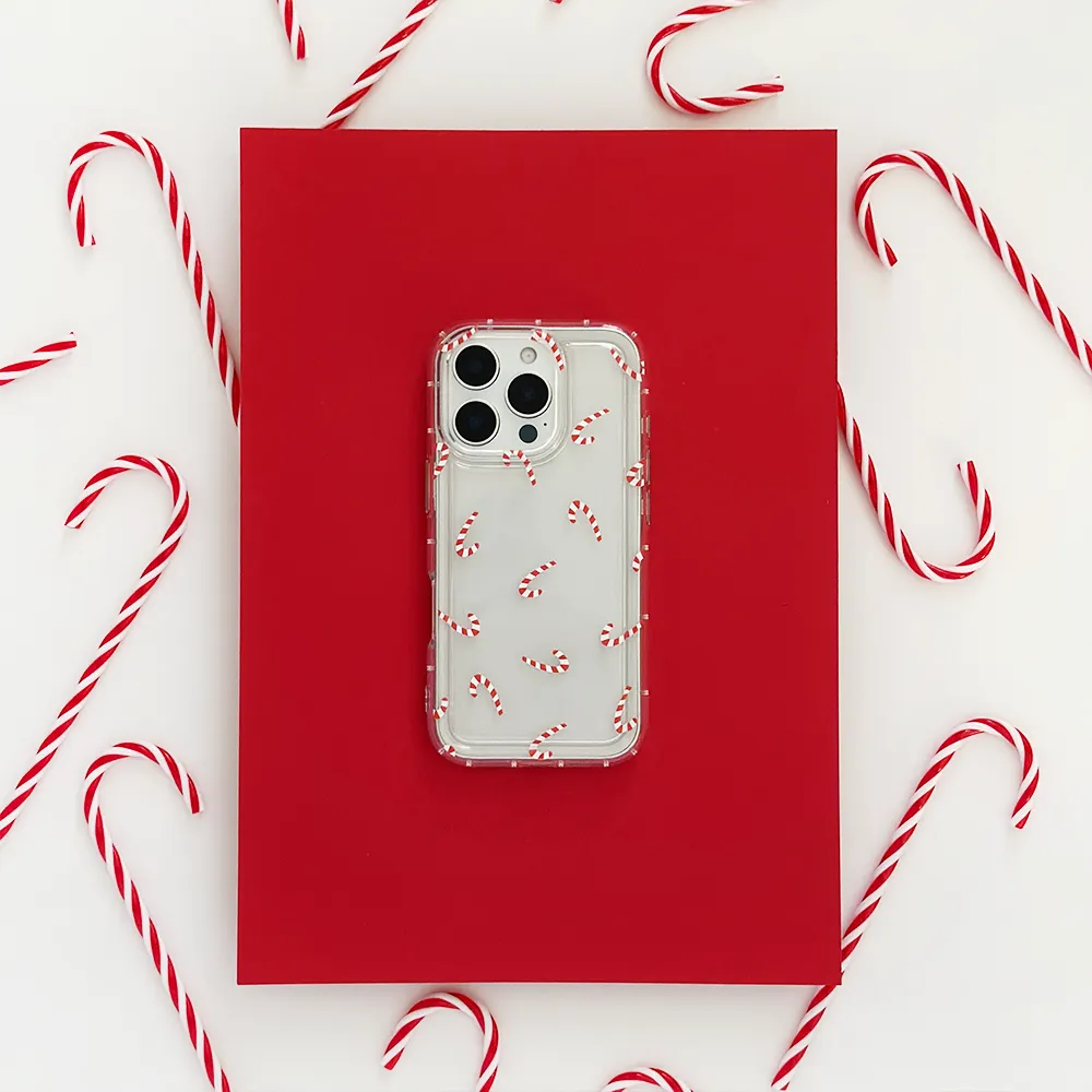 Clear Phone Case - Candy Canes Flexible structure