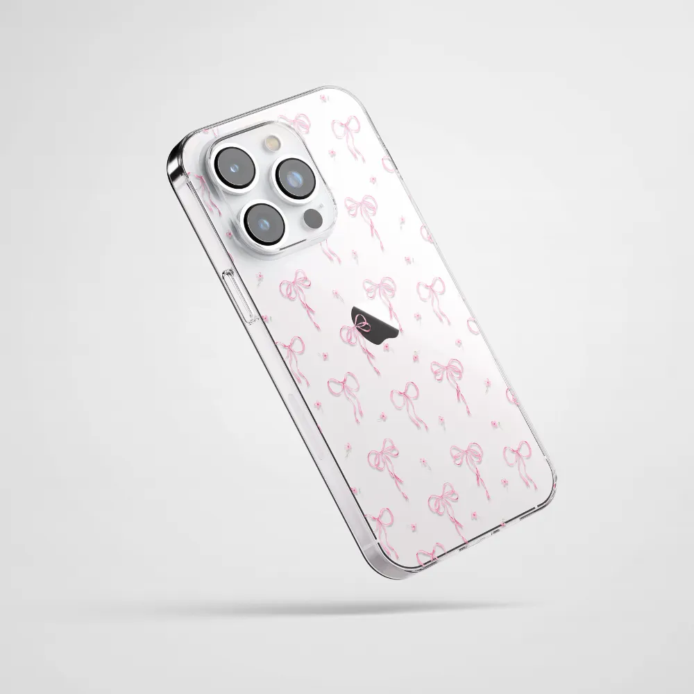 Clear Phone Case - Dainty Bows Protective Detailing Edge Durable structure