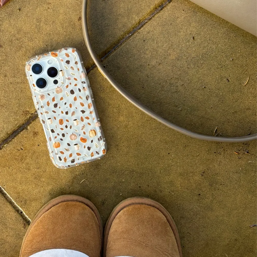 Classic Style Luxury Texture Clear Phone Case - Pumpkin Latte
