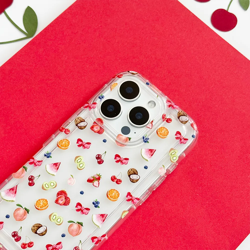 Clear Phone Case - Tutti Fruiti Enhanced grip Rugged Design Style